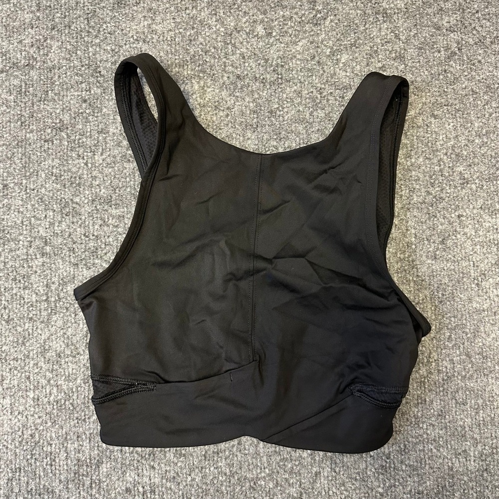Lululemon Sports Bra Womens Size 4 Black High Neck Mesh Racerback Activewear